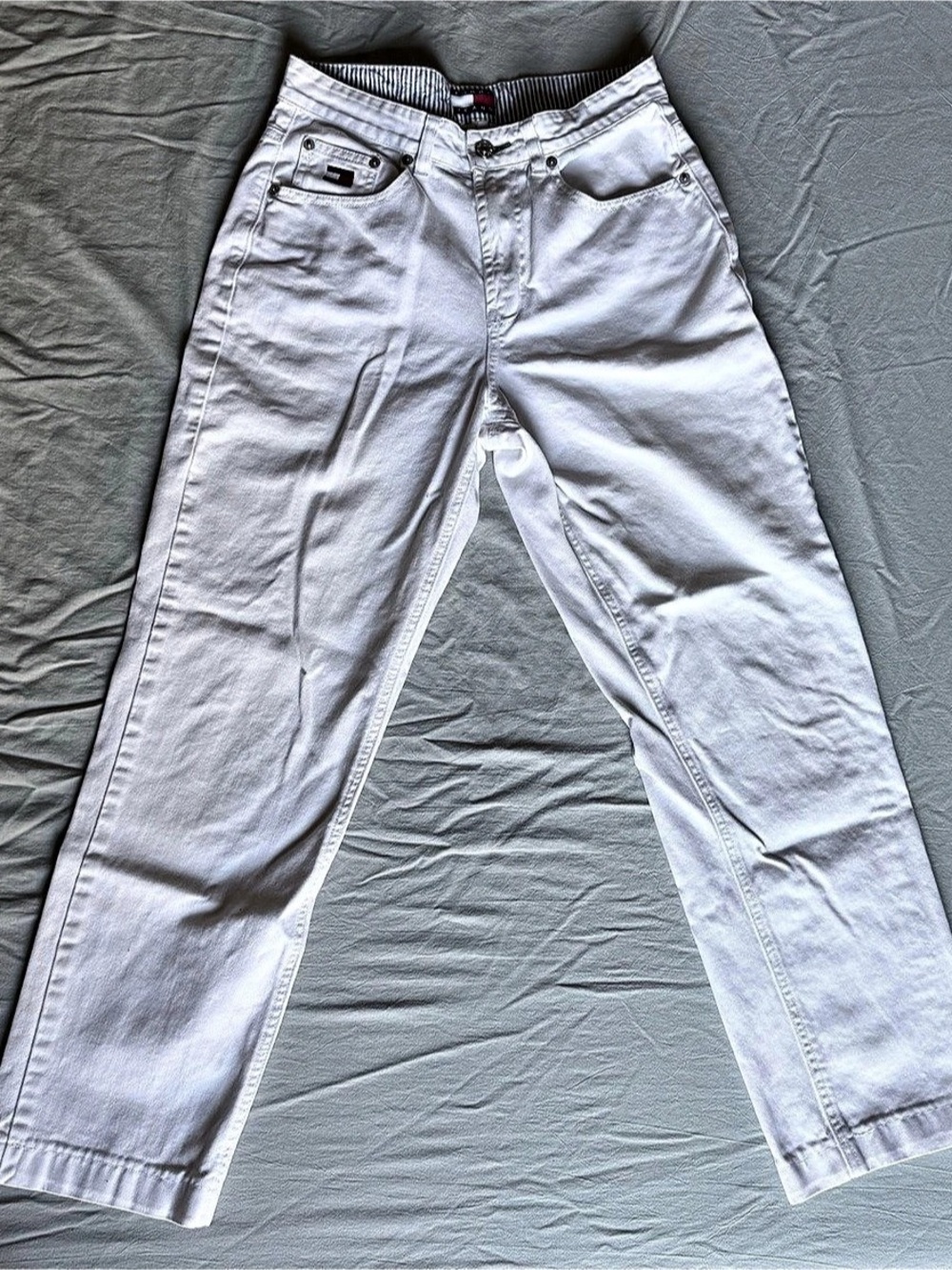 VTG Y2K Tommy Hilfiger Women's Straight Leg Jeans White Size 6